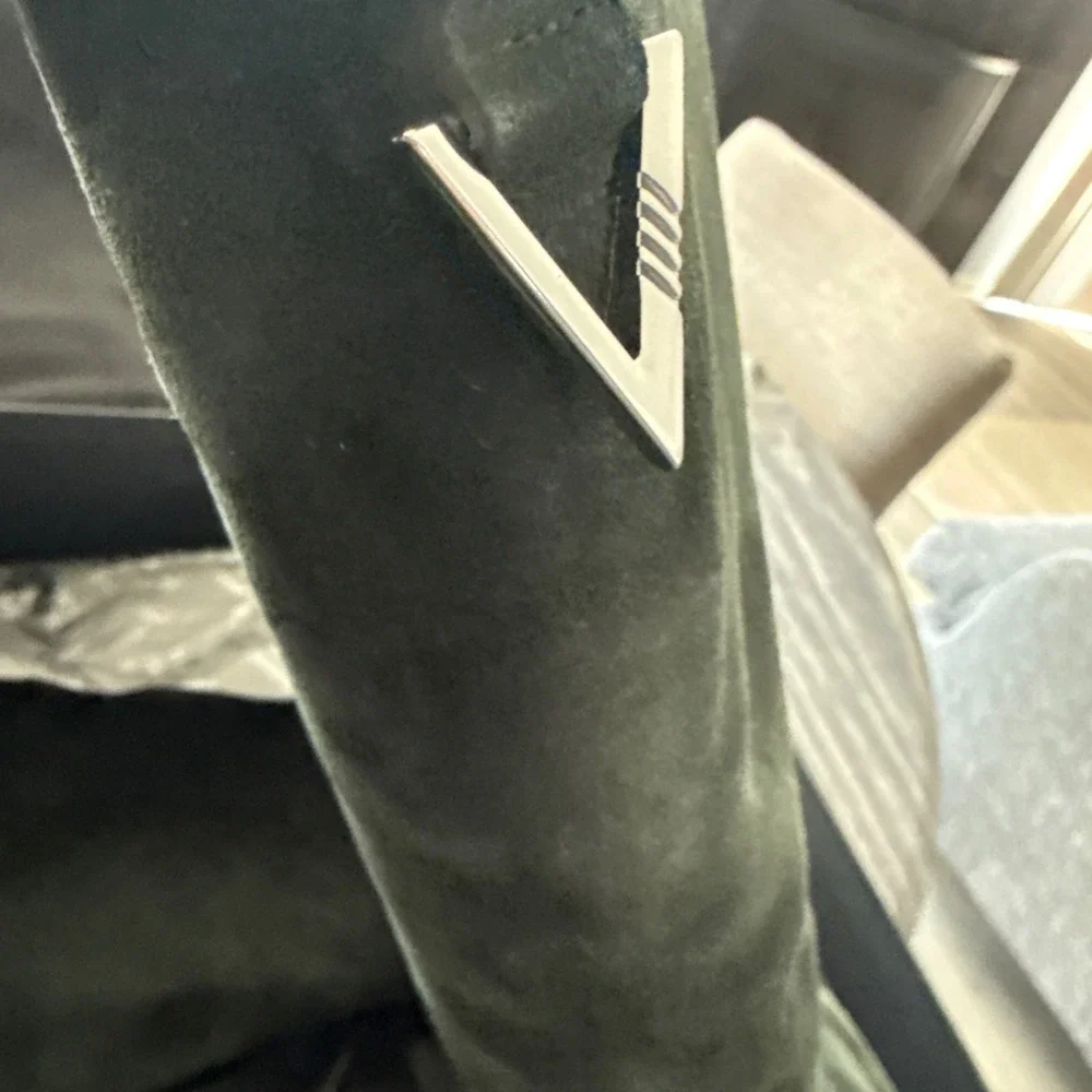 The Attico Robin Green Fade Suede Slouchy Combat Boots 39 new in box - Picture 10 of 13